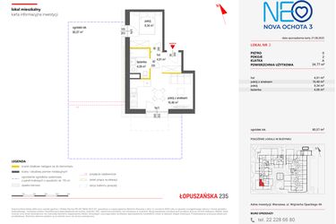 Rzut - Mieszkanie na sprzedaż 2 pokoje o powierzchni 34,77 m² - numer 2 w Neo Nova Ochota 3