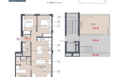 Rzut - Mieszkanie na sprzedaż 3 pokoje o powierzchni 86 m² - numer 2-EA w Mieszkania w Benijófar - 55227804