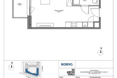 Rzut - Mieszkanie na sprzedaż 1 pokój o powierzchni 28,22 m² - numer LH/LHA/D/3/3 w Lira House