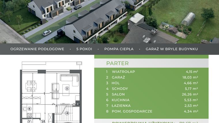 Rzut - Dom na sprzedaż 5 pokoi o powierzchni 125,09 m² - numer C.2.3 w Beskidzka Park