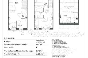 Rzut - Mieszkanie na sprzedaż 3 pokoje o powierzchni 69,37 m² - numer A12/2 w Libre Park
