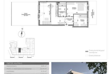 Rzut - Mieszkanie na sprzedaż 3 pokoje o powierzchni 59,18 m² - numer M-29 w Osiedle Radosne