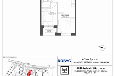 Rzut - Mieszkanie na sprzedaż 2 pokoje o powierzchni 40,7 m² - numer A.6M01 w WENDY