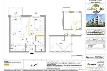 Rzut - Mieszkanie na sprzedaż 2 pokoje o powierzchni 42,78 m² - numer H.50 w Osiedle Natura Life budynki GHI