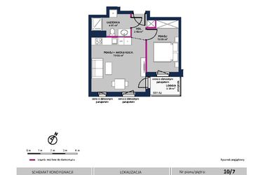 Rzut - Mieszkanie na sprzedaż 2 pokoje o powierzchni 36,66 m² - numer 79 w Moja Północna Etap III