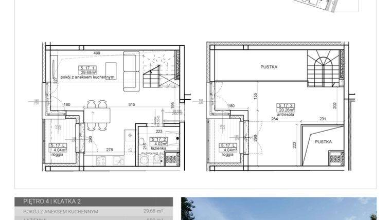 Rzut - Mieszkanie na sprzedaż 1 pokój o powierzchni 53,96 m² - numer 77 w Wave etap II