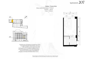 Rzut - Mieszkanie na sprzedaż 1 pokój o powierzchni 29,45 m² - numer G2/7 – 207 w Krupnicza 6/8