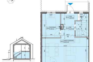 Rzut - Dom na sprzedaż 4 pokoje o powierzchni 77,26 m² - numer 10 w Ahoj Pogórze