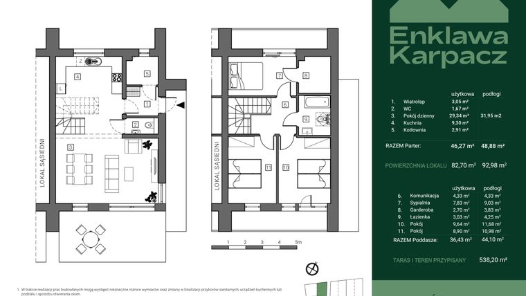 Rzut - Dom na sprzedaż 4 pokoje o powierzchni 82,73 m² - numer 22A w Enklawa Karpacz