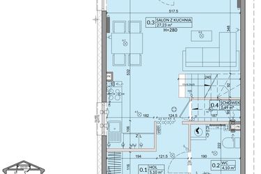 Rzut - Dom na sprzedaż 3 pokoje o powierzchni 75,74 m² - numer 32A w Zielono Mi 2