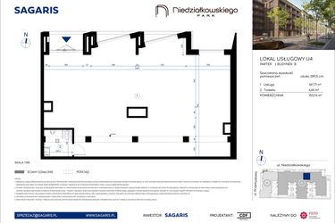 Rzut - Lokal użytkowy na sprzedaż 1 pokój o powierzchni 153,76 m² - numer U4 w Niedziałkowskiego Park