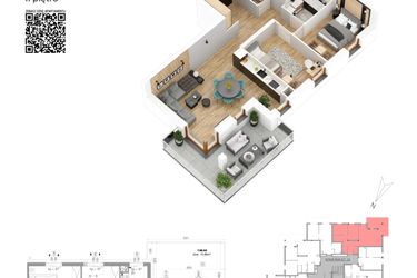 Rzut - Mieszkanie na sprzedaż 3 pokoje o powierzchni 63,38 m² - numer 16 w Villa Park - Etap IV