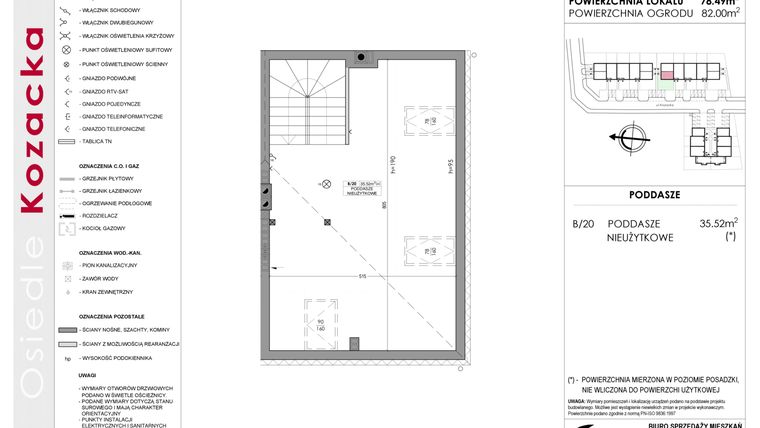 Rzut - Mieszkanie na sprzedaż 3 pokoje o powierzchni 78,49 m² - numer 26A w Osiedle Kozacka