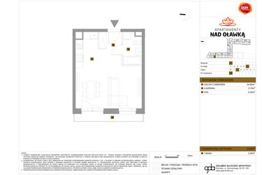 Rzut - Mieszkanie na sprzedaż 1 pokój o powierzchni 30,98 m² - numer 138 w Apartamenty nad Oławką etap II