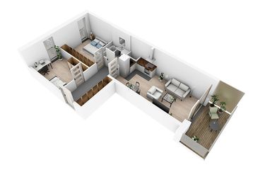 Rzut - Mieszkanie na sprzedaż 3 pokoje o powierzchni 53,96 m² - numer N4.5 w Osiedle Narcyzowe