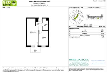 Rzut - Mieszkanie na sprzedaż 2 pokoje o powierzchni 41,69 m² - numer 28/93 w Symfonia Ptasia 28