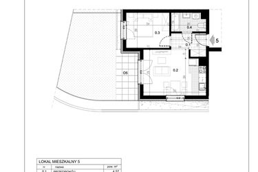 Rzut - Mieszkanie na sprzedaż 2 pokoje o powierzchni 36,28 m² - numer C1.5 w Centralna II