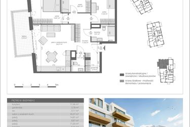 Rzut - Mieszkanie na sprzedaż 4 pokoje o powierzchni 84,86 m² - numer C.M16 w Matemblevo