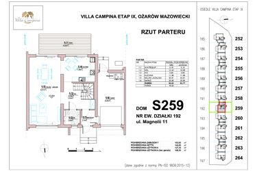 Rzut - Dom na sprzedaż 4 pokoje o powierzchni 106,5 m² - numer S259 w Villa Campina Magnolia