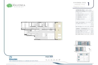 Rzut - Mieszkanie na sprzedaż 3 pokoje o powierzchni 81,34 m² - numer 173 w Valonia - Alicante