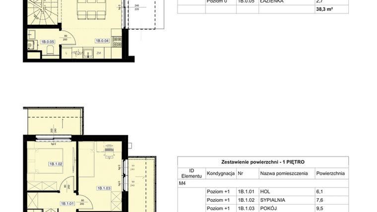 Rzut - Mieszkanie na sprzedaż 4 pokoje o powierzchni 74 m² - numer 4 w Rozali Park