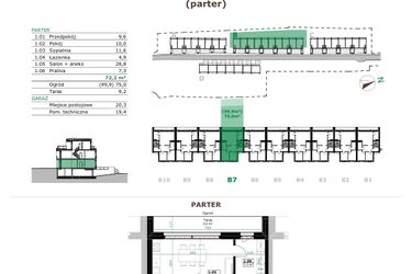 Rzut - Mieszkanie na sprzedaż 3 pokoje o powierzchni 72,2 m² - numer B.7.1. w Dębowe Zacisze