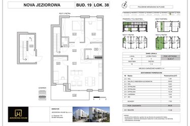 Rzut - Mieszkanie na sprzedaż 4 pokoje o powierzchni 82,26 m² - numer 38 w Nova Jeziorowa
