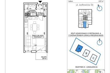 Rzut - Mieszkanie na sprzedaż 1 pokój o powierzchni 36 m² - numer 5B-21 w Jodłowicka 5