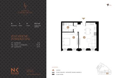 Rzut - Mieszkanie na sprzedaż 2 pokoje o powierzchni 55 m² - numer 11 w Lofty Farbiarnia