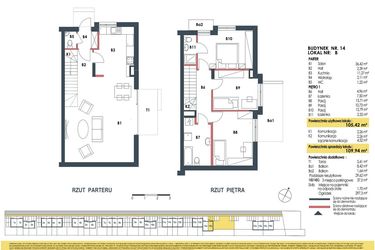 Rzut - Dom na sprzedaż 4 pokoje o powierzchni 109,94 m² - numer 14b w Waw.Re