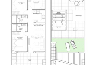 Rzut - Dom na sprzedaż 3 pokoje o powierzchni 67,5 m² - numer 1-10 w Domy w Pilar de la Horadada - 28050948