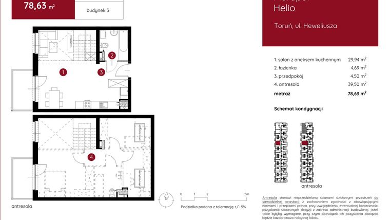 Rzut - Mieszkanie na sprzedaż 1 pokój o powierzchni 78,95 m² - numer 3.B.2.08 w Murapol Helio