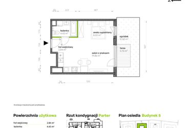 Rzut - Mieszkanie na sprzedaż 1 pokój o powierzchni 35,16 m² - numer 001/5 w Aleje Praskie