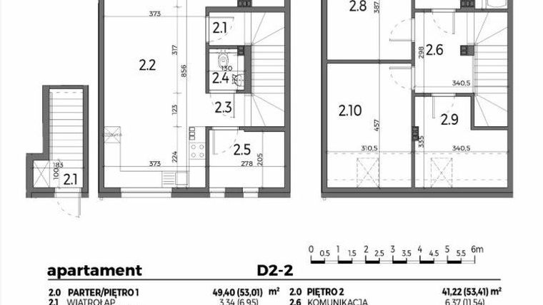 Rzut - Mieszkanie na sprzedaż 4 pokoje o powierzchni 90,62 m² - numer D2-2 w Aleja Miodowa