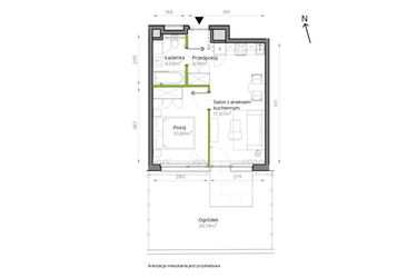 Rzut - Mieszkanie na sprzedaż 2 pokoje o powierzchni 35,18 m² - numer A2/02 w Bemowo Vita