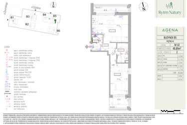 Rzut - Mieszkanie na sprzedaż 2 pokoje o powierzchni 48,89 m² - numer B5M10 w Rytm Natury