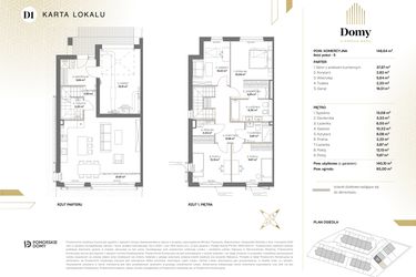 Rzut - Dom na sprzedaż 5 pokoi o powierzchni 148,64 m² - numer D1 w Domy u Źródła Marii
