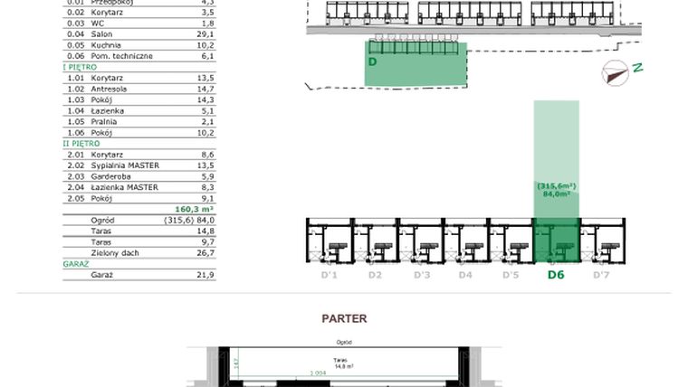 Rzut - Dom na sprzedaż 5 pokoi o powierzchni 160,3 m² - numer D.6 w Dębowe Zacisze