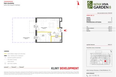 Rzut - Mieszkanie na sprzedaż 2 pokoje o powierzchni 35,56 m² - numer 69 w Nova Viva Garden 8