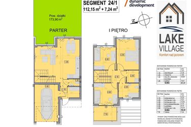 Rzut - Dom na sprzedaż 4 pokoje o powierzchni 112,15 m² - numer 24/1 w Lake Village etap V