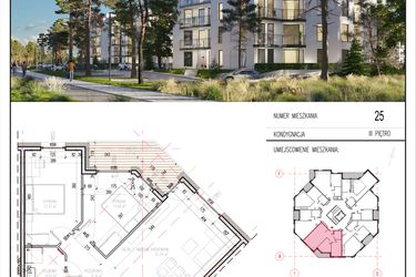 Rzut - Mieszkanie na sprzedaż 3 pokoje o powierzchni 62,9 m² - numer 25 w Grasera 12