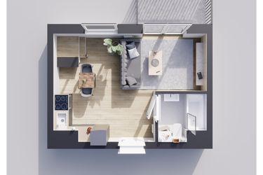 Rzut - Mieszkanie na sprzedaż 2 pokoje o powierzchni 50,88 m² - numer 23/68 w Odrzańskie Bulvary