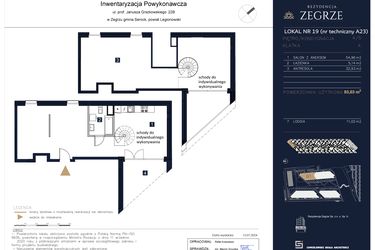 Rzut - Mieszkanie na sprzedaż 4 pokoje o powierzchni 93,03 m² - numer A23 w Rezydencja Zegrze etap II