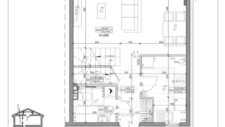 Rzut - Dom na sprzedaż 4 pokoje o powierzchni 86,01 m² - numer 24B w Zielono Mi
