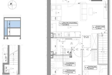 Rzut - Mieszkanie na sprzedaż 3 pokoje o powierzchni 61,95 m² - numer 20 w Boska Ksawerowska II