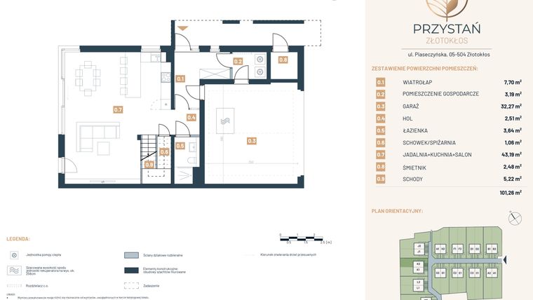Rzut - Dom na sprzedaż 5 pokoi o powierzchni 195,17 m² - numer K2 w Przystań Złotokłos