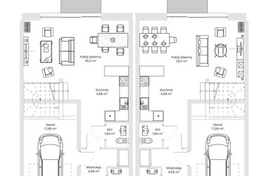 Rzut - Dom na sprzedaż 4 pokoje o powierzchni 122 m² - numer 34 w Osiedle WizaWi