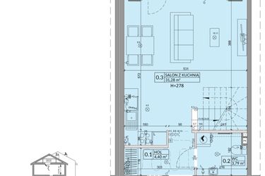 Rzut - Dom na sprzedaż 4 pokoje o powierzchni 77,99 m² - numer 40A w Osiedle Słoneczne etap IV