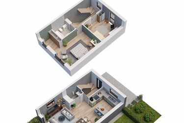 Rzut - Dom na sprzedaż 5 pokoi o powierzchni 128,92 m² - numer 2B w Domy Iwińskie