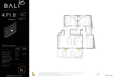 Rzut - Mieszkanie na sprzedaż 3 pokoje o powierzchni 86,21 m² - numer 35.04.1.B w Bali